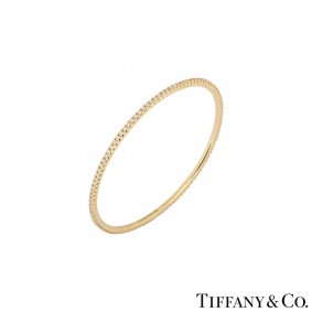Tiffany & Co. 18k Yellow Gold Diamond Metro Bangle 1.59ct